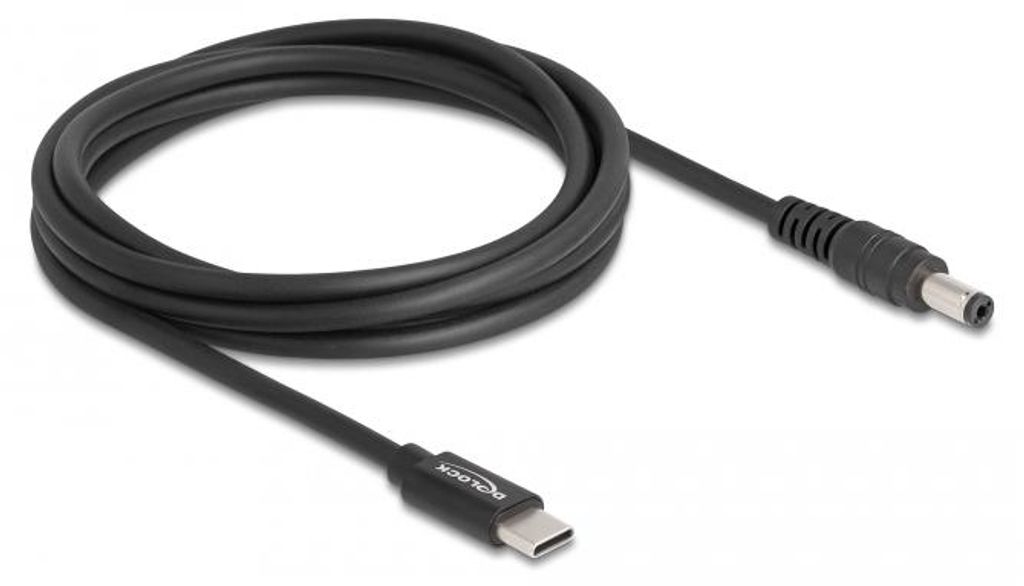 DELOCK Notebook Ladekabel USB Type-C St. zu 5,5 x 2,1 mm st.