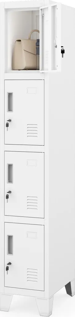 Vestiaire métallique monoplace blanc avec serrure - Modèle ROBERT 1 Plus - 4