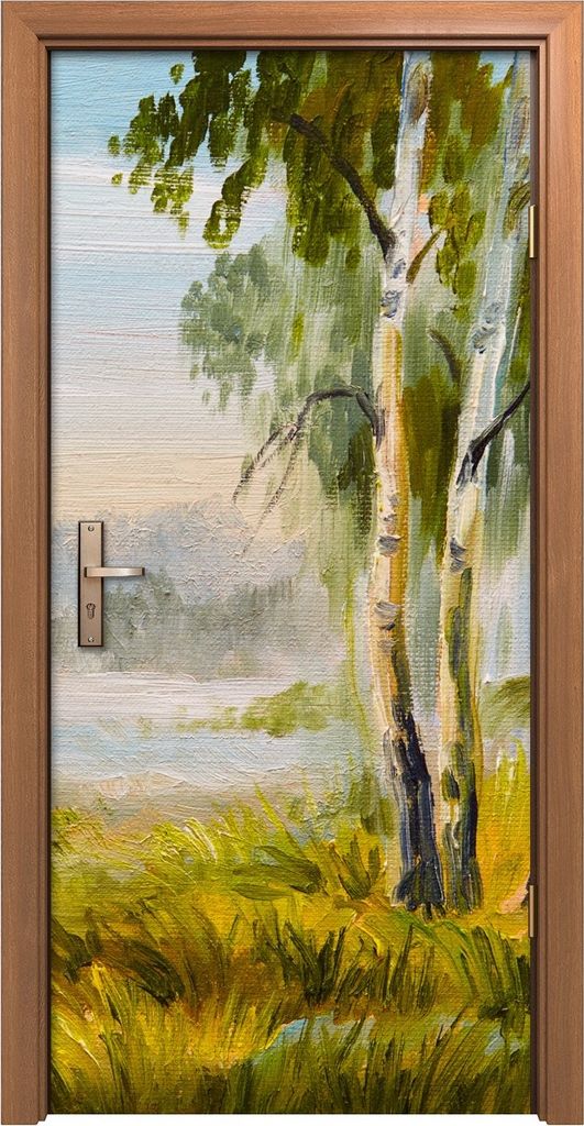 Türposter 90x200 cm Türaufkleber Türtapete Türfolie Klebefolie Landschaft Sommer Wald mit Straße
