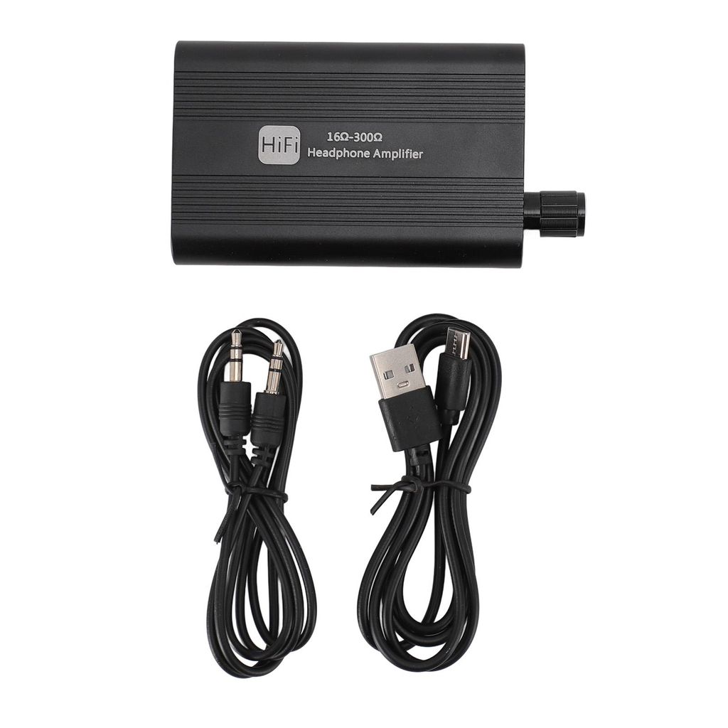 Tragbarer Kopfhörerverstärker – 2-stufiger Gain-Schalter, 3,5mm AUX In/Out – Für 16–300 Ohm – Hohe Klangqualität