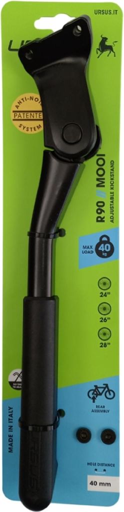 Fahrrad Hinterbauständer Mooi++ mit 40mm Platte - schwarz inkl. maxxi4you Reflexband