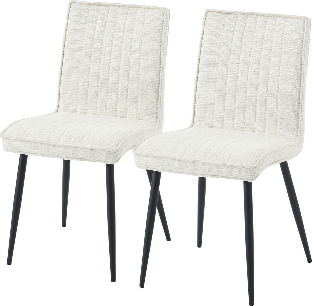 home24 Polsterstuhl - 2er-Set - Chenille / Eisen - Beige / Produktbild 