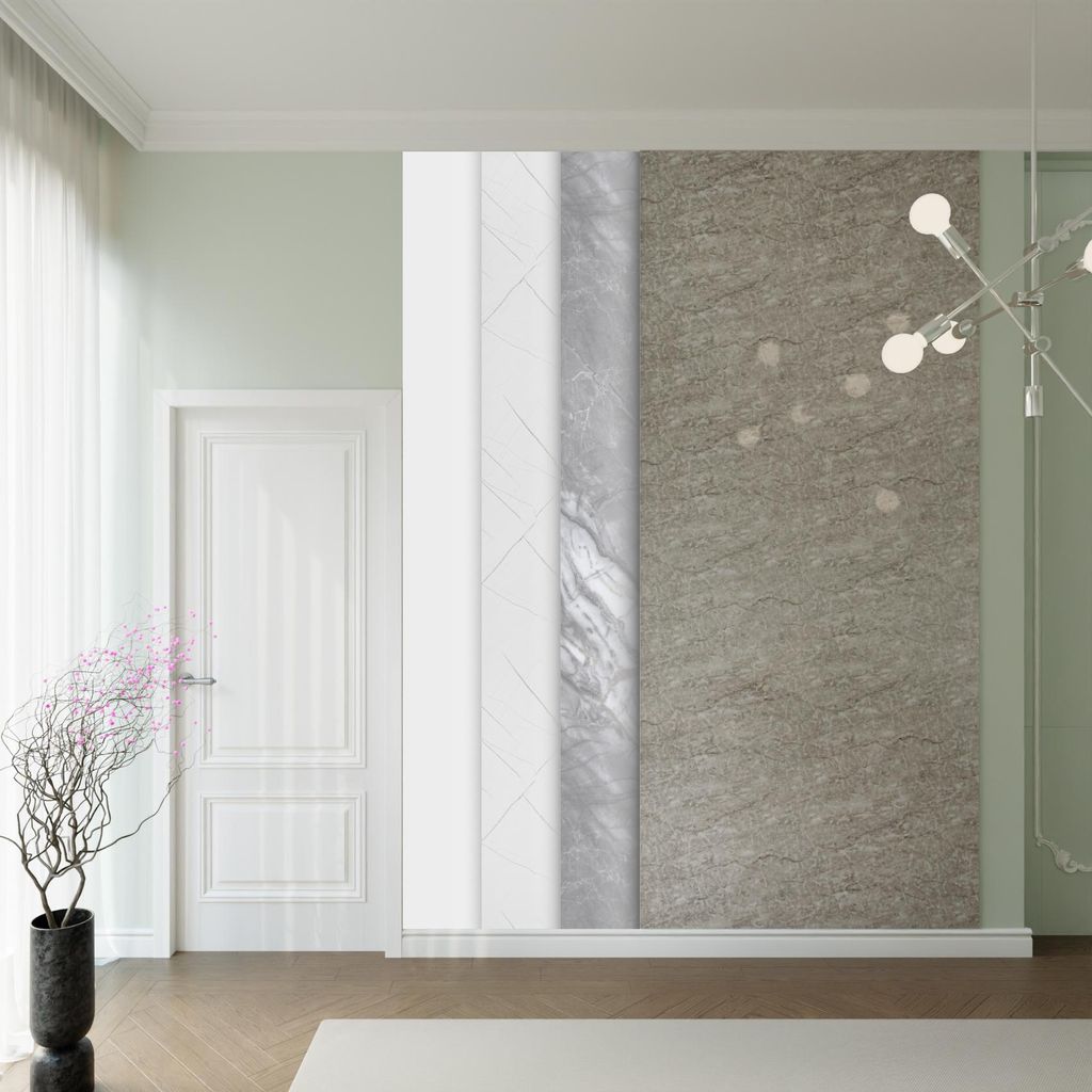 HEXIM Marmorplatten Optik 6 Stück 280x122cm Matt & Glänzend Kunststoff Innen & Außenbereich Granit Steinoptik - Badezimmer Wandpaneel Wasserfest...