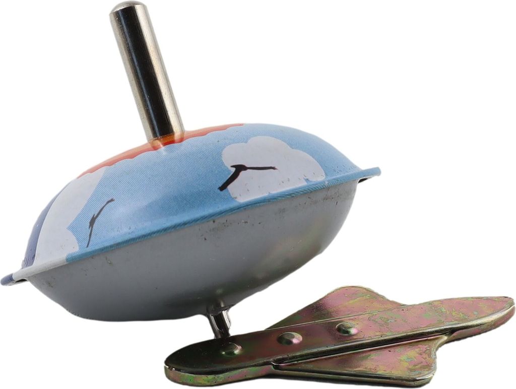 Blechspielzeug - Kreisel mit Rakete - Blechkreisel Modell 05