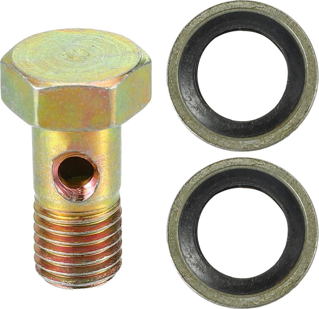 Einzelner Banjo-Bolzen-Satz, M8x1.0 Länge 23mm Metrisches Gewinde Turbo Bremsleitung Adapter Universal für Auto Langlebiges Metall Bronze Farbe m...