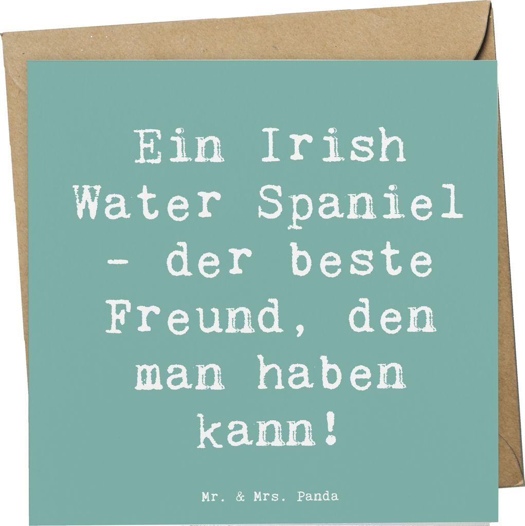 Mr. & Mrs. Panda Grußkarte Spruch Irish Water Spaniel Freund - Meeresbrise - Geschenk, Wasserhund, anlasskarte, lebhafter Charakter, Klappkarte, f...