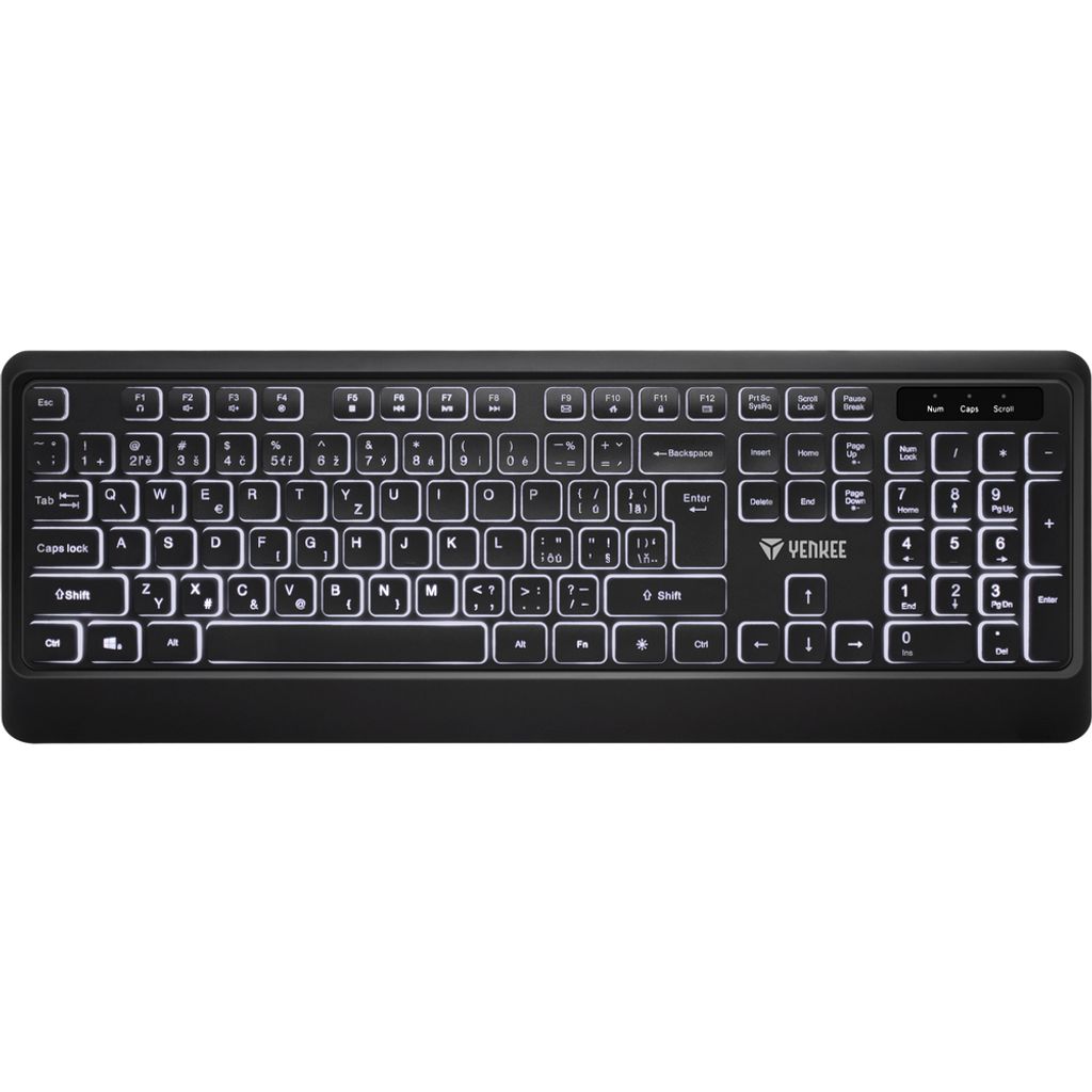 YENKEE Keyboard Backlit quiet USB with low-profile keys Obrázek produktu 