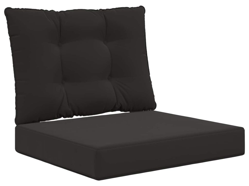 (Robust Möbel)Sofakissen für draußen modern - robust und langlebig - 2 pcs Schwarz Polyester - Gartenmöbelauflagen Stilvoll651786