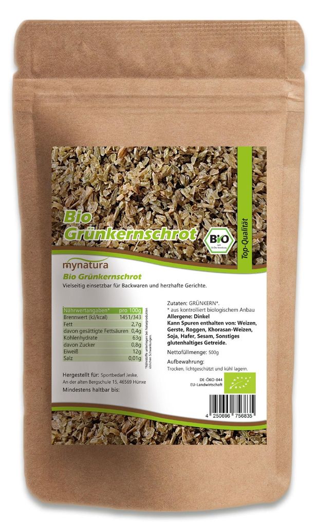 Mynatura  Grünkernschrot grob - in verschiedenen Größen - Produktbild 