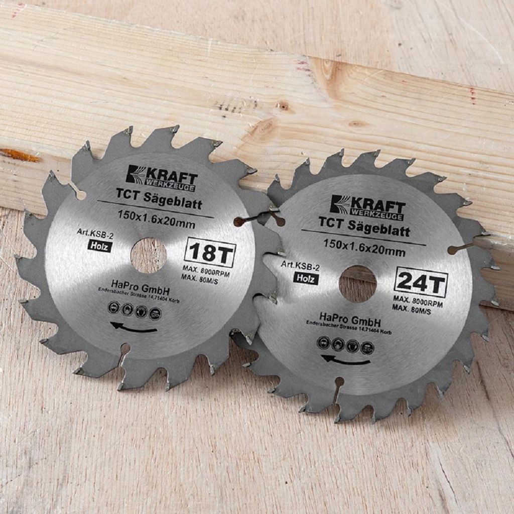 Kraft Werkzeuge Handkreissägeblatt 2er-Set Kreissägeblatt Produktbild 