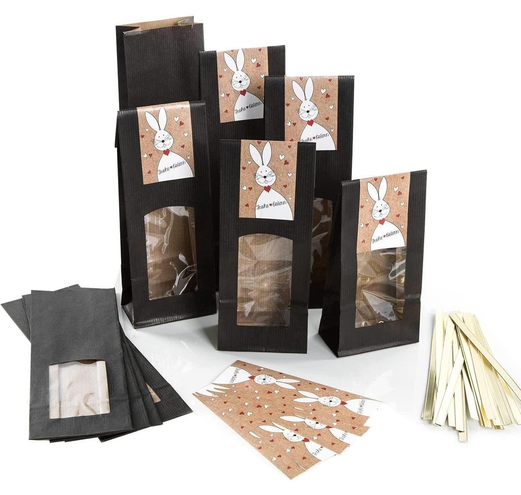 Logbuch-Verlag 25 kleine Ostertüten zum Befüllen aus Papier 8,5 x 5 x 26,5 cm für Kinder Schüler Mitarbeiter Kundengeschenke zu Ostern