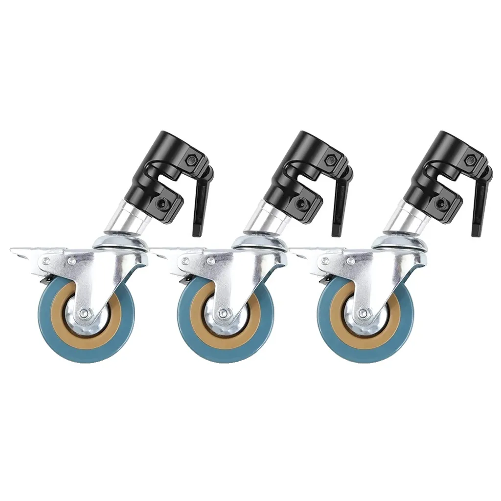 Kit Roulettes Pivotantes 25mm et Support en C pour Chariot et Mobilier