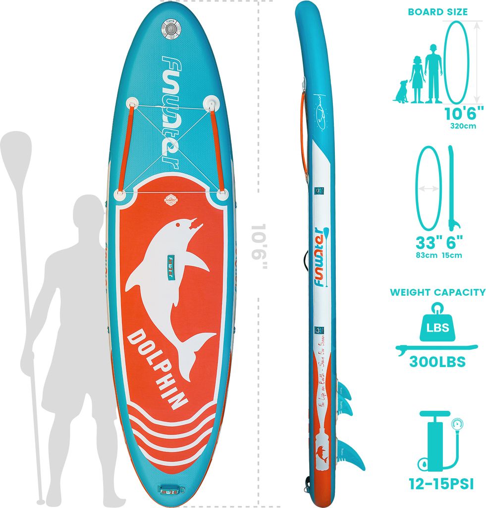 FunWater - Nafukovací prkno na pádlování, pádlo, SUP prkno, Obrázek produktu 2