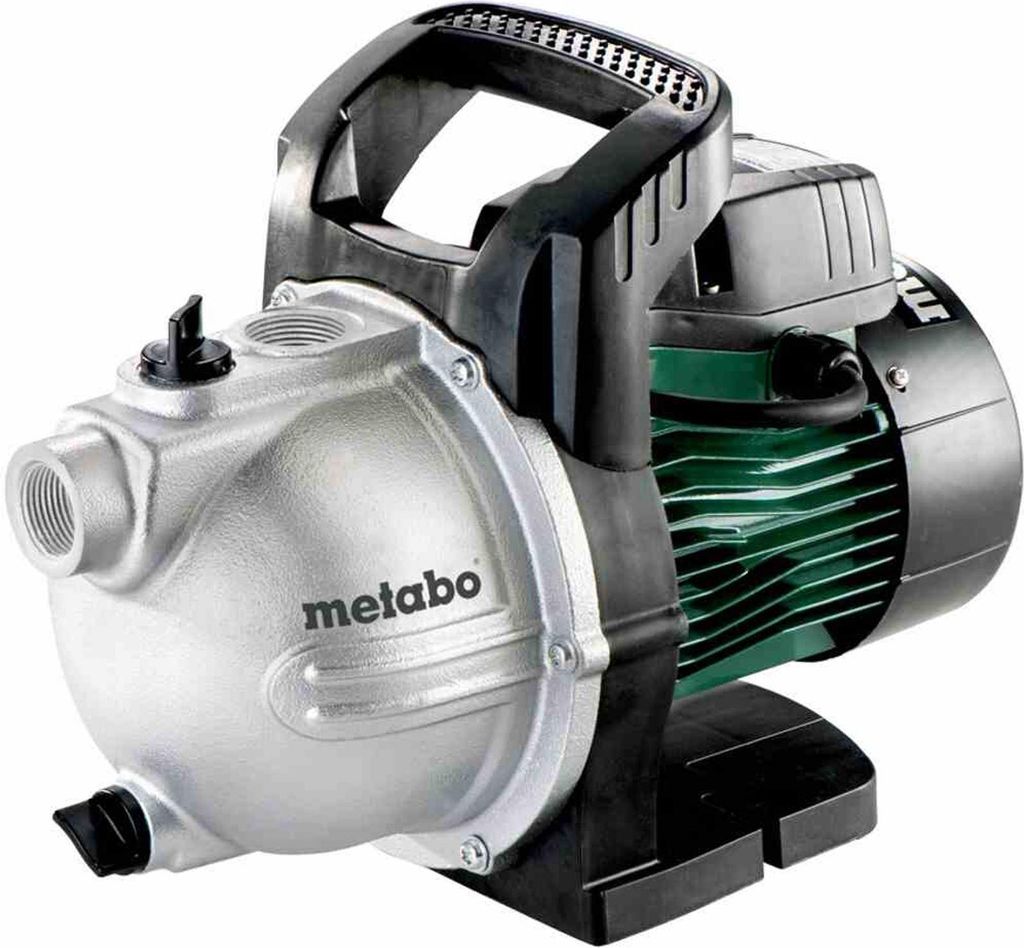 A studio shot of a Metabo P 2000 G garden pump.