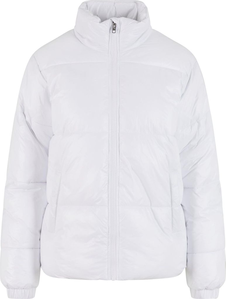 Urban Classics Ladies Recycled Short Shiny Puffer Jacket white 3XL