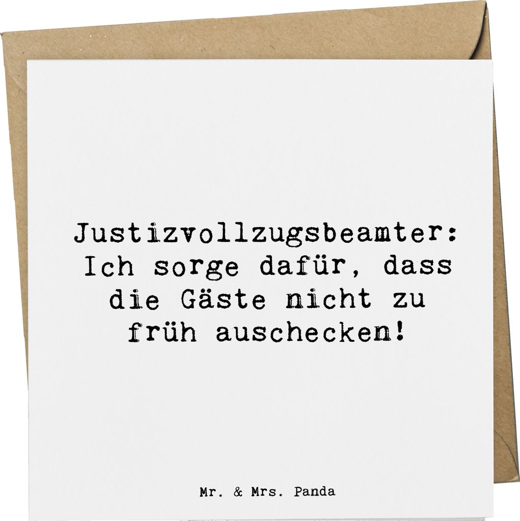 Mr. & Mrs. Panda faltkarte Spruch Justizvollzugsbeamter Spaß - Weiß - Geschenk, Resozialisierung, personalisierte Geschenke, Überwachung, Rechts...