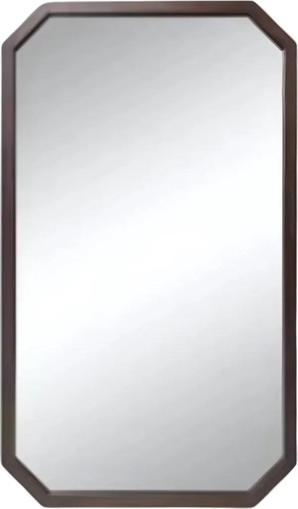 Miroir décoratif asymétrique Luxeus en noyer pour un salon chic