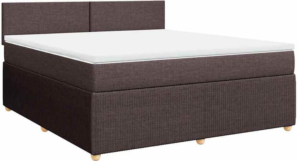 vidaXL Boxspringbett mit Matratze Dunkelbraun 180x200 cm Stoff