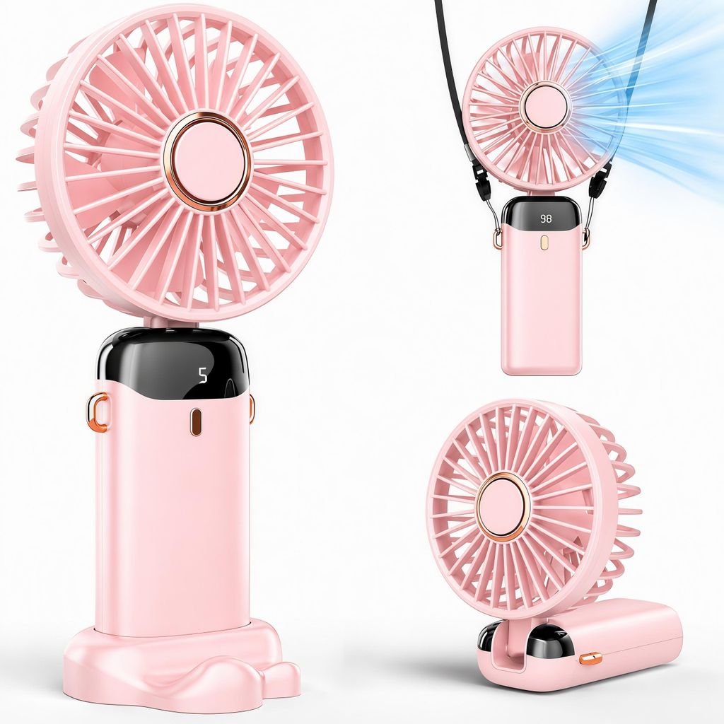3-in-1 Mini Handventilator,USB-Handyhalter-Lüfter Produktbild 