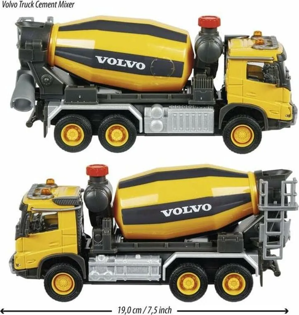 Véhicule de Chantier Miniature - Camion avec Bétonnière Majorette Jaune