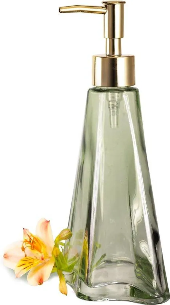 Distributeur savon verre avec pompe anti-corrosion décor rustique 400ml