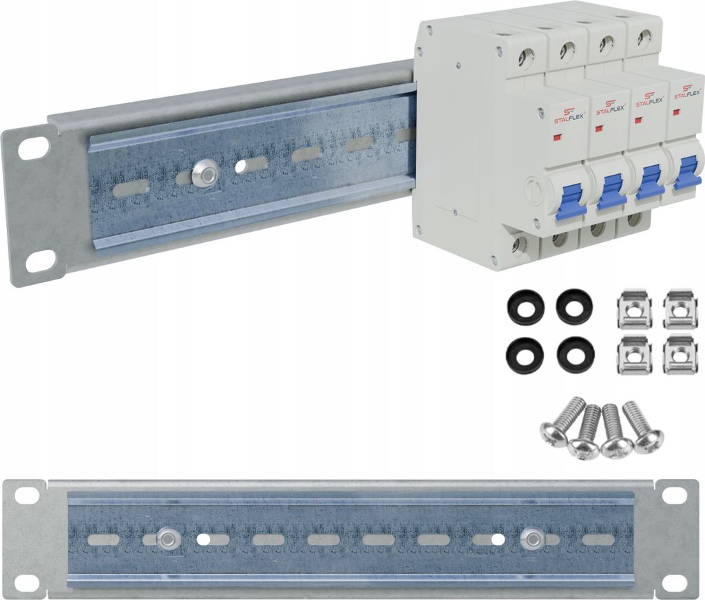 Napäťový rozvádzač RACK 10" 1U//0/11xS DIN TS35/TH35 Obrázok produktu 