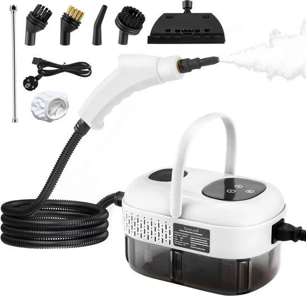 Nettoyeur vapeur 1100ml haute pression 2500W avec kit de 3 brosses inclus