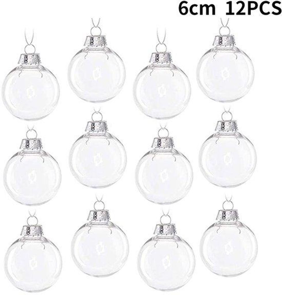 DIY Kerstbaumdeko aus transparenten Kunststoffkugeln 12-6cm