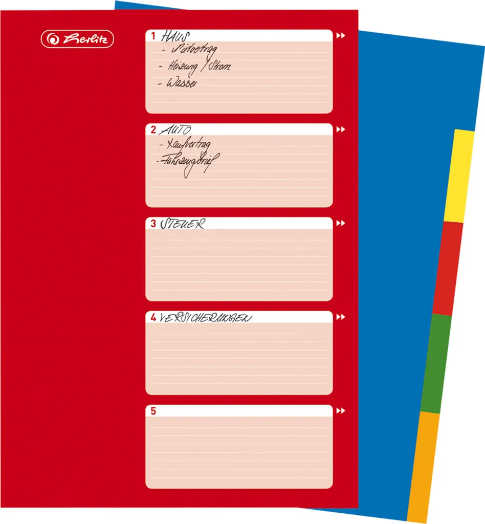Intercalaires A4 plastique herlitz : stop aux dossiers désordonnés - 5 touches