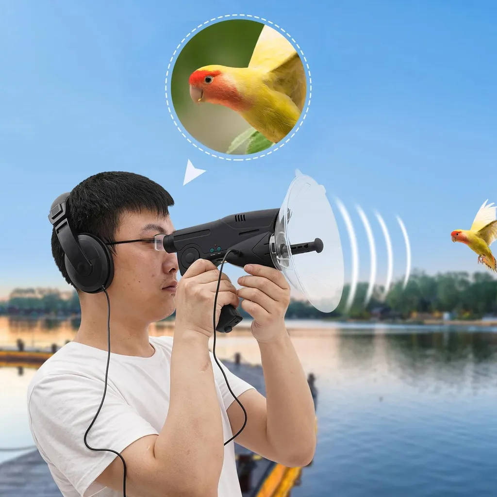Microphone directionnel avec monoculaire 8x pour écoute de la nature