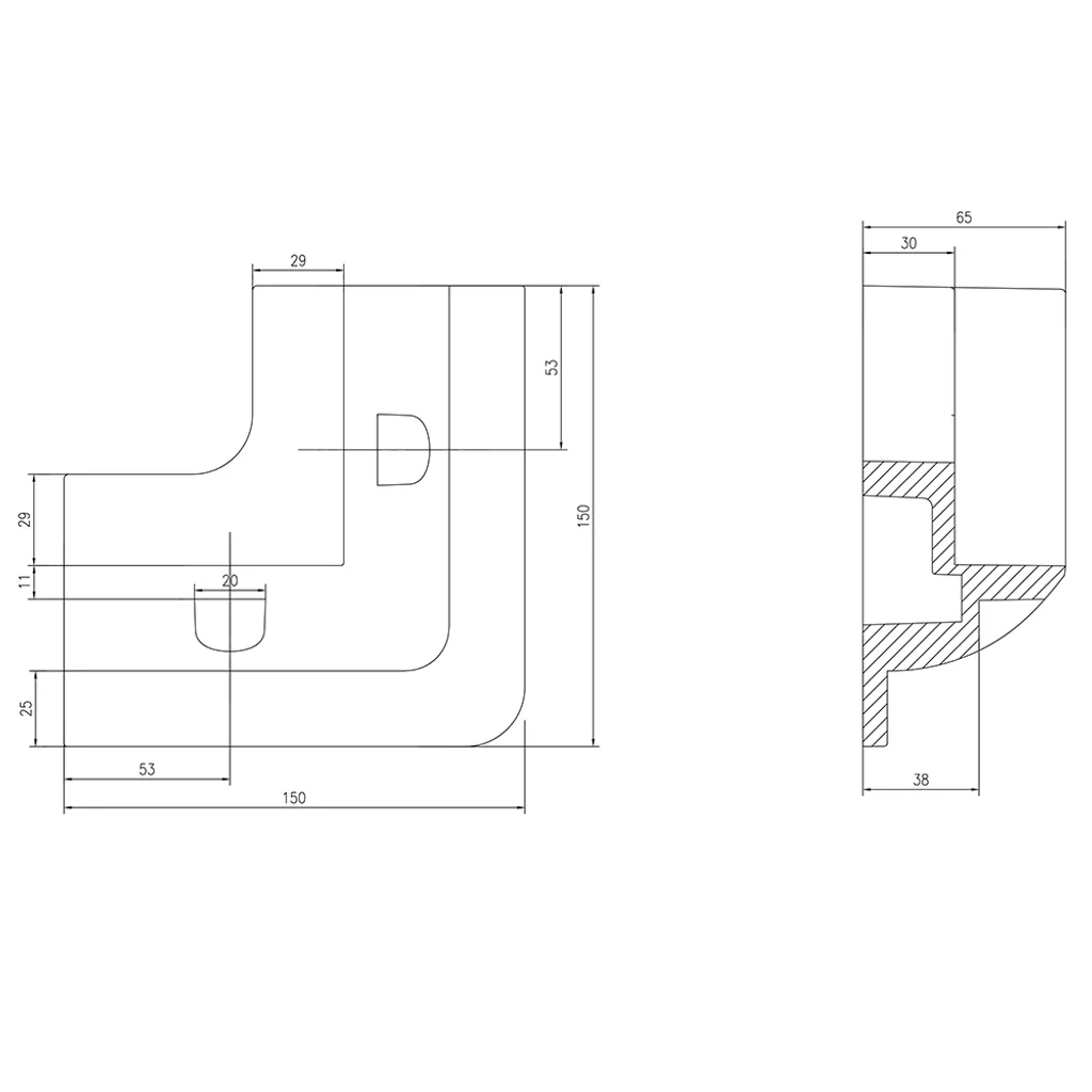 Kit Profilé d'Angle ABS Blanc 150x150mm Offgridtec Haute Résistance