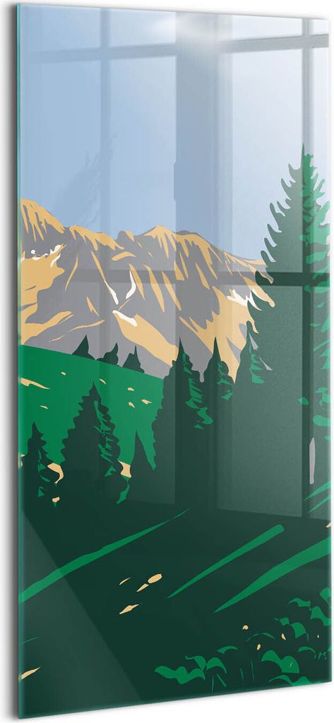 Designer Glasbild - Wandbild - Glas Bild - 70x140 cm - Nationalpark In Den Alpen Frankreich