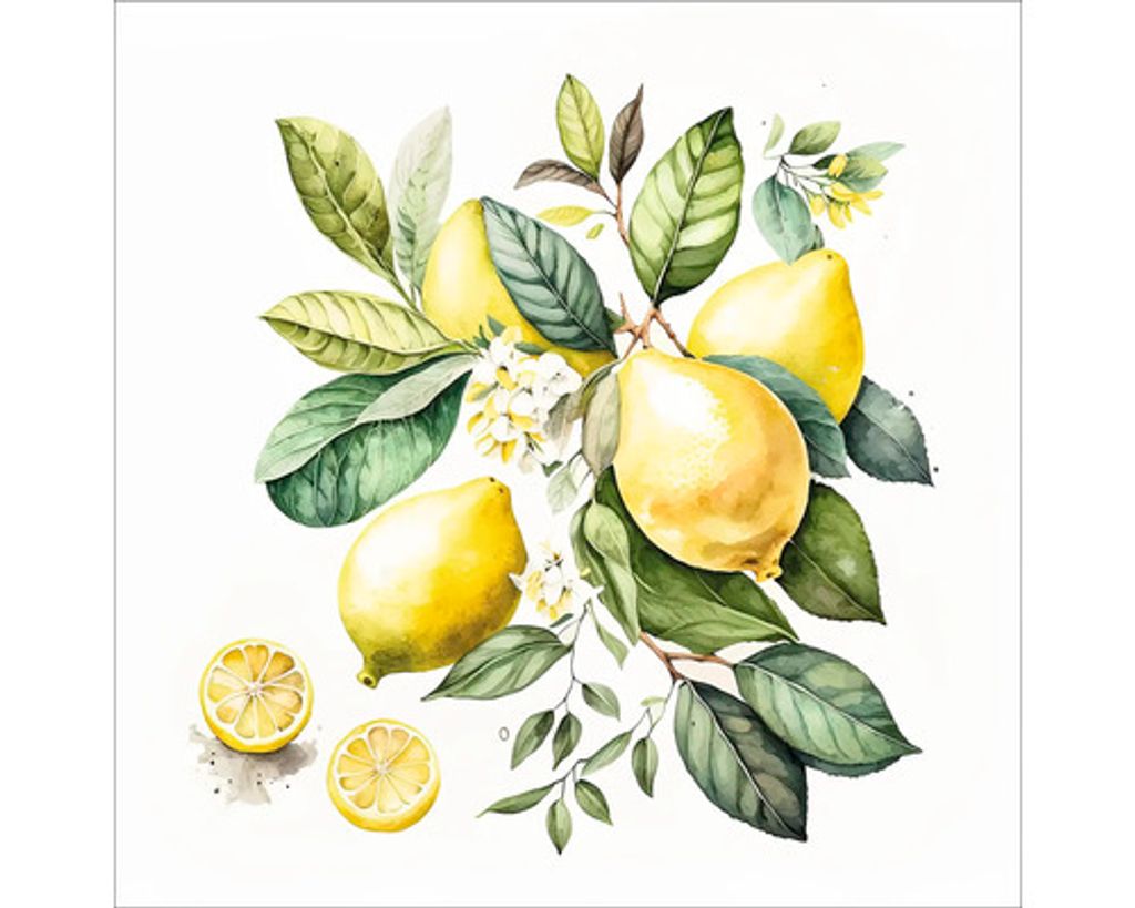 Glasbild Lemons I 30x30 cm
