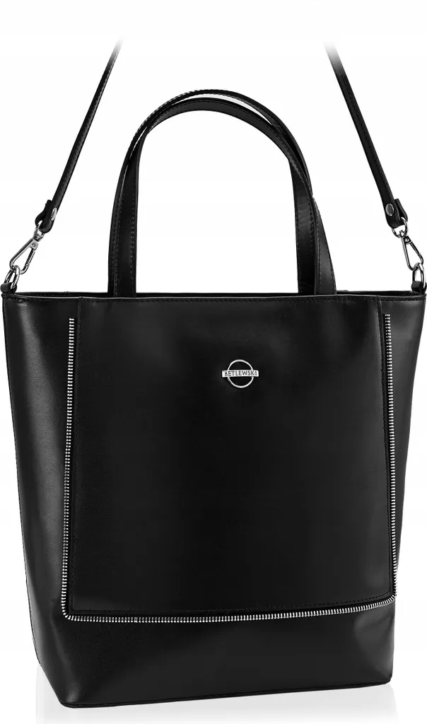 Sac à bandoulière Betlewski 56906 en cuir noir vintage pour homme