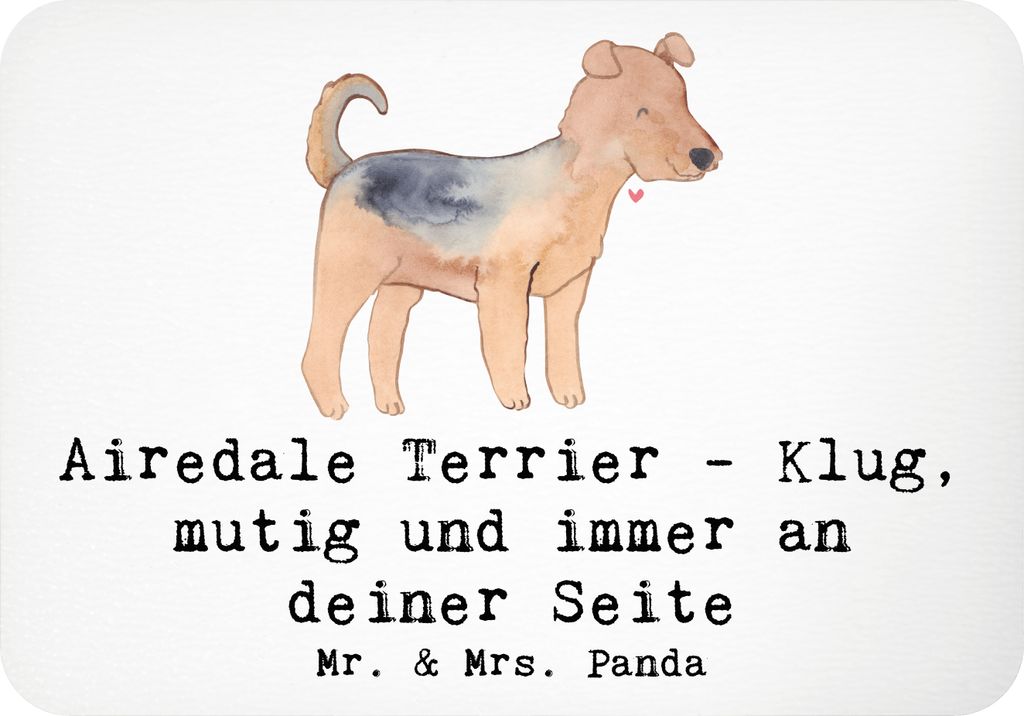 Mr. & Mrs. Panda Kühlschrankmagnet Airedale Terrier - Weiß - Geschenk, Notizhalter, Hunde, an deiner Seite, Hunderasse, Hundeliebhaber, Hunderass...
