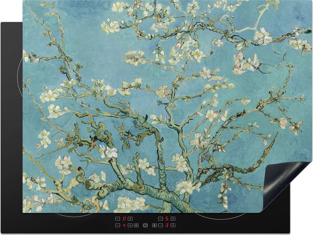 KitchenYeah Herdabdeckplatte Mandelblüte - Van Gogh - Kunst - Blumen , 70x52cm, Küche Deko, Glaskeramikkochfeld Herdabdeckung, Abdeckplatte fù...