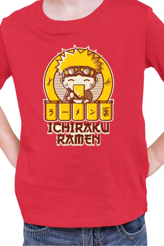 Kinder T-Shirt Naruto Ichuraku Ramen 03, 9-11 Jahr - 140 / Rot