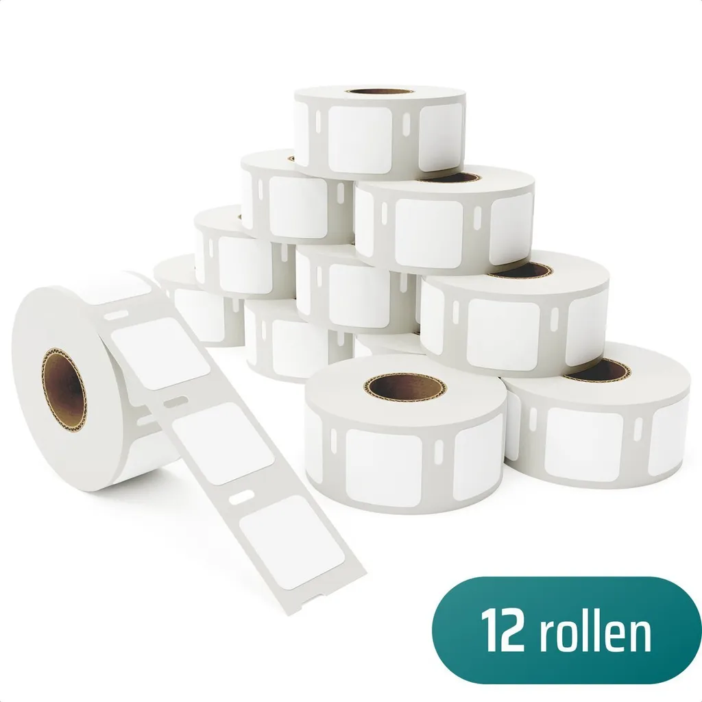 Etichette compatibili Dymo - 25 x 25 mm - S0929120 - Adatte alla serie DYMO® LabelWriterTM 450 - 750 etichette multifunzione per rotolo - 12 rotoli