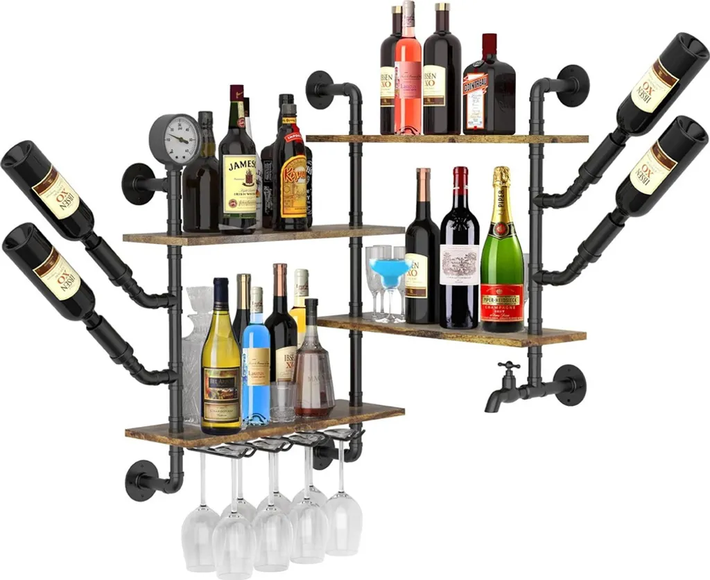 Rangement Mural Bouteilles de Vin pour Optimiser l'Espace de Cuisine