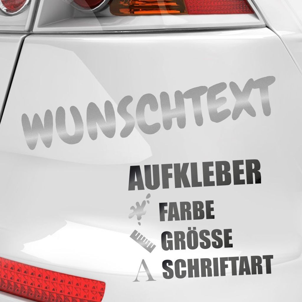 Kiwistar - Autoaufkleber - Wunschtext Aufkleber Buchstaben Zahlen Schriftzug - Namen Spruch selber kleben und gestalten - Aufkleber für Auto Kfz F...