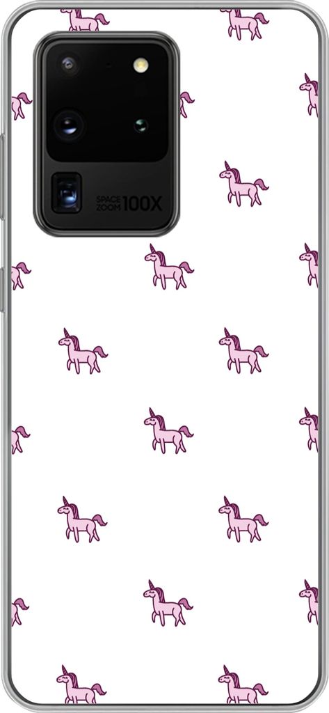 MuchoWow Handyhülle Schutzhülle Hülle für Telefoonhoesje Samsung Galaxy S20 Ultra Mädchen - Einhorn - Rosa - Muster - Mädchen - Kind - Kind...