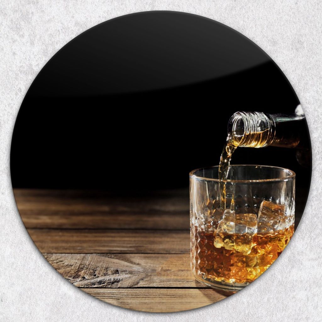 Glas-Herdabdeckplatten Glaskeramikkochfeld-Abdeckung Spritzschutz Glas Runden Schneidebrett fi40 cm - Whiskey