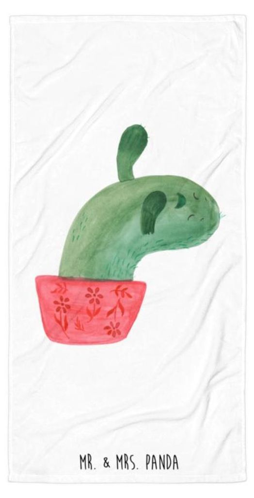 Mr. & Mrs. Panda Badehandtuch Kaktus Mama - Weiß - Geschenk, Handtuch, Quote, Ärger, Motivation, Kakteen, Baumwollhandtuch, frottierhandtuch, Str...