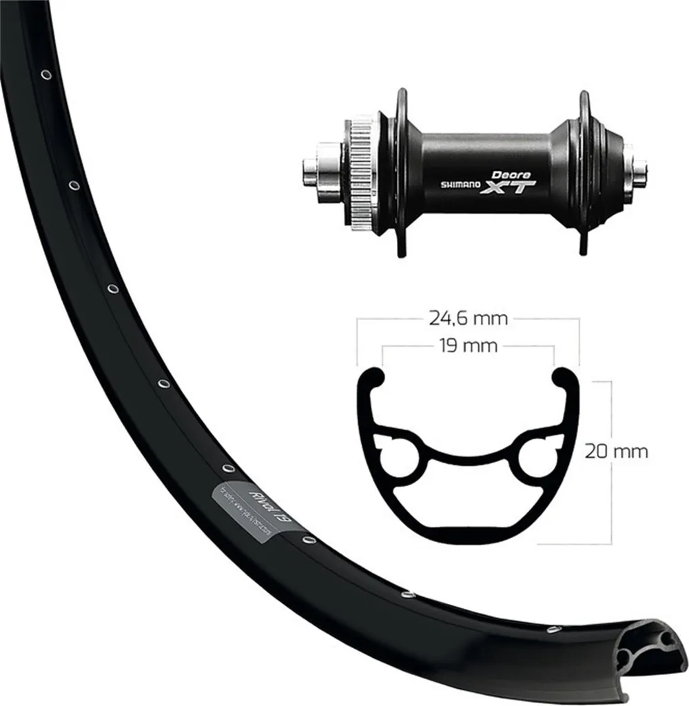 Roue avant 29 pouces Shimano Deore XT Centerlock noir avec serrage rapide