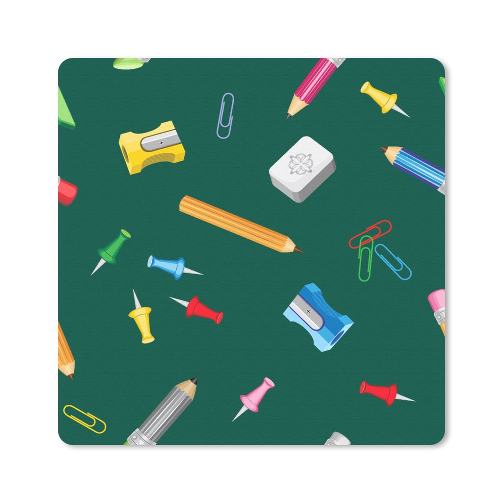 MuchoWow Mauspad Mousepad Büro - Muster - Bleistifte 30x30 cm - Mousepads - Maus Mat - Pad - Mausunterlage - Gaming