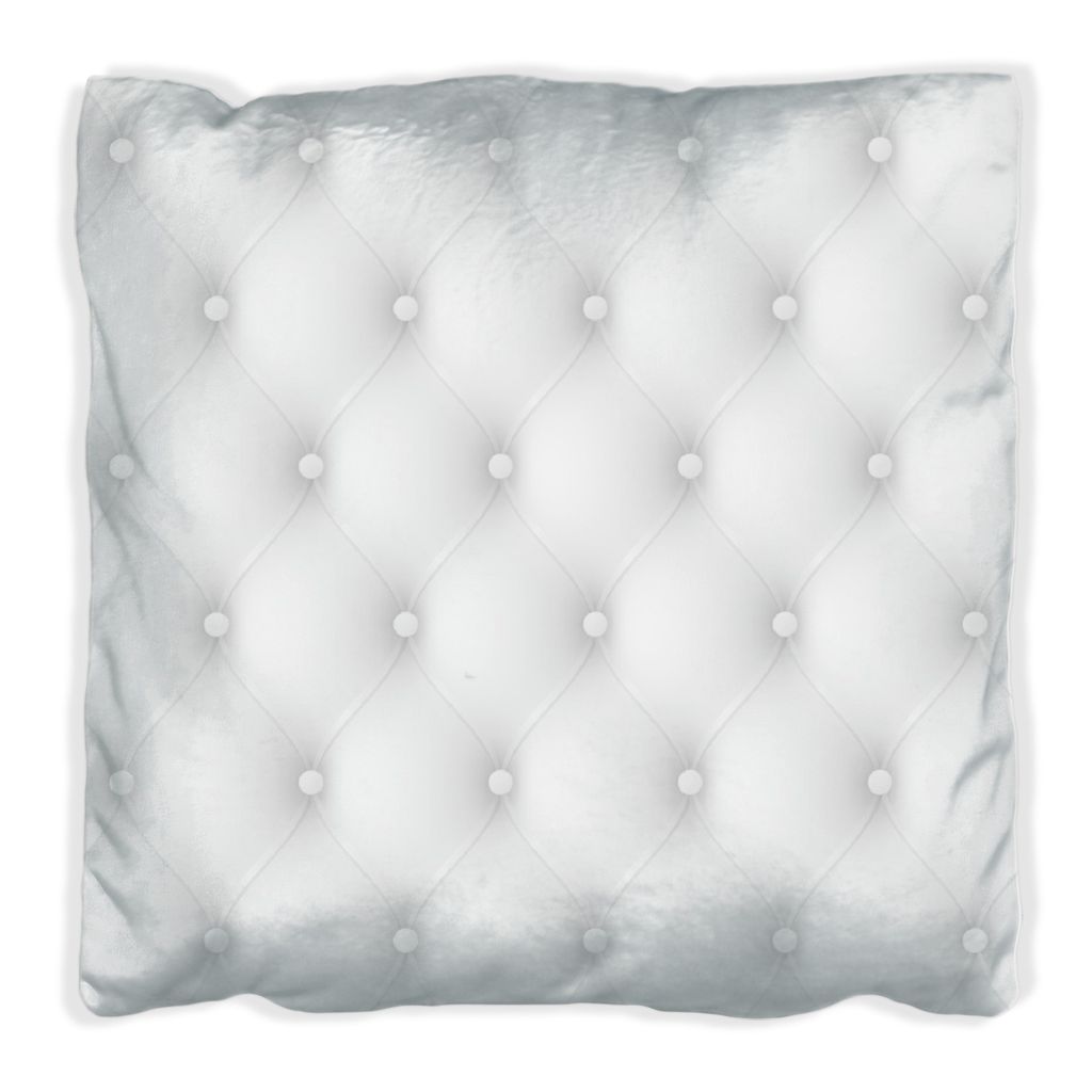 Wallario Premium Kissen, weiche Oberfläche, mit Motiv Weiße Ledertür, Größe: 60 x 60 cm, mit weißer Rückseite
