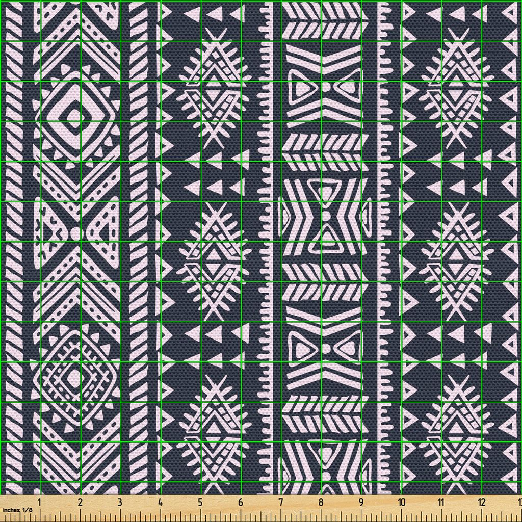 ABAKUHAUS afrikanisch Gewebe als Meterware, Arabesque Inspirations Treffen mit afrikanischen Land Art Design vertikale Grenzen, 5 M (148 x 500 cm),...