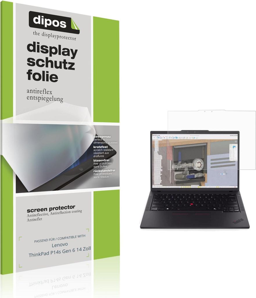 2x Schutzfolie für Lenovo ThinkPad P14s Gen 6 14 Zoll matt Displayschutzfolie Folie Display Schutz dipos
