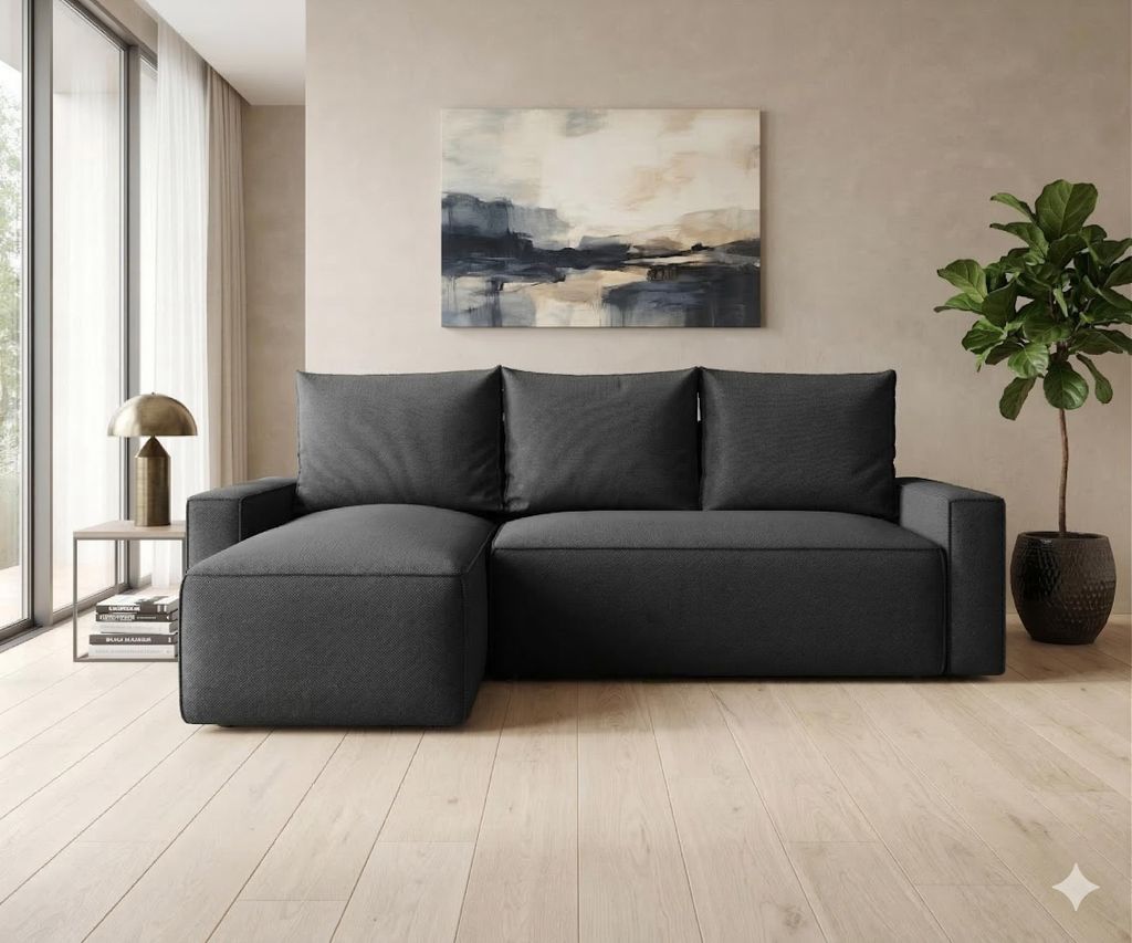 Ecksofa HAVANA Links Graphitfarben