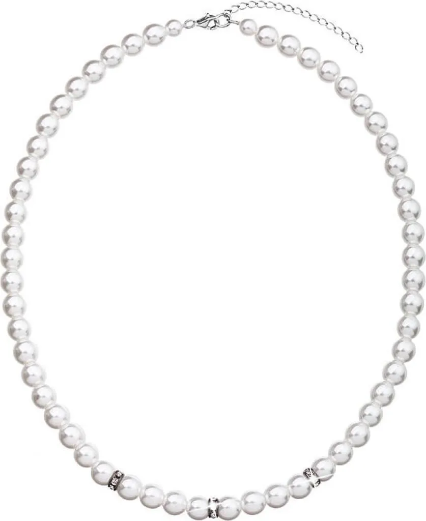Collier de perles 32012.1 blanc en argent véritable pour femme chic